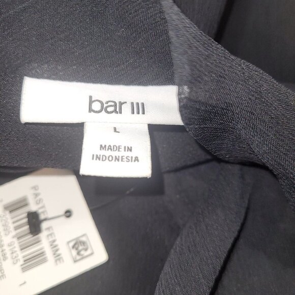 NWT Bar III Draped-Neck Black White Striped Jumpsuit Size Large - Picture 4 of 8